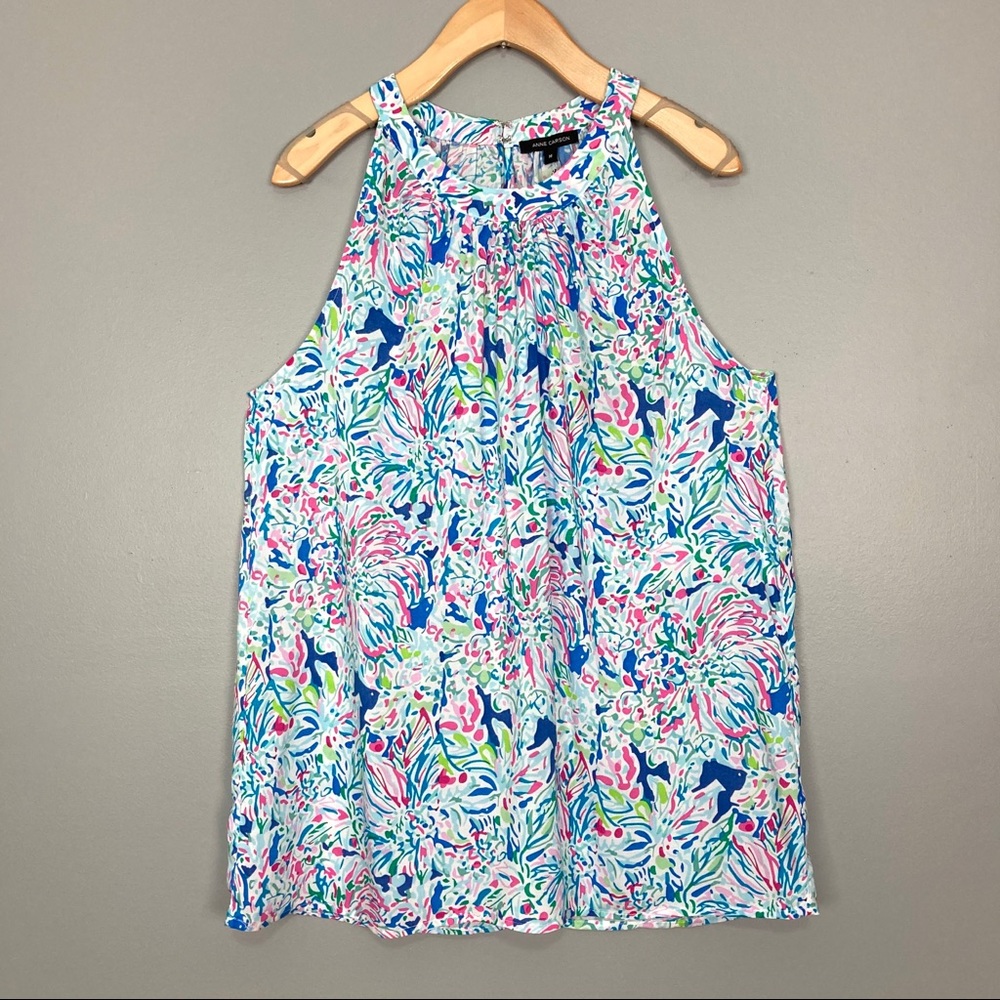 Anne Carson Tropical Print Tank Top Resort Wear